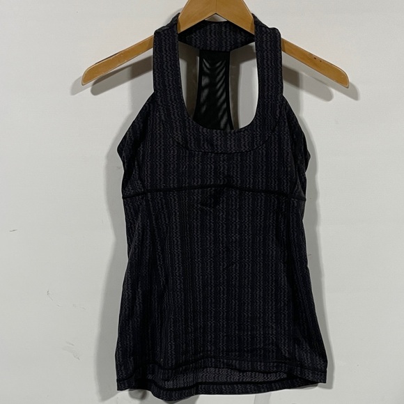 lululemon athletica Tops - lululemon athletica Black Racerback Tank with Subtle Stripe